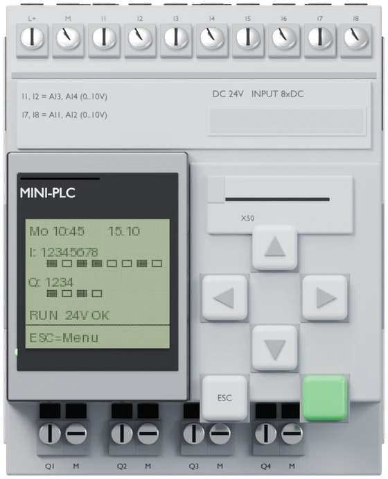 Mini-PLC modular montado en carril DIN